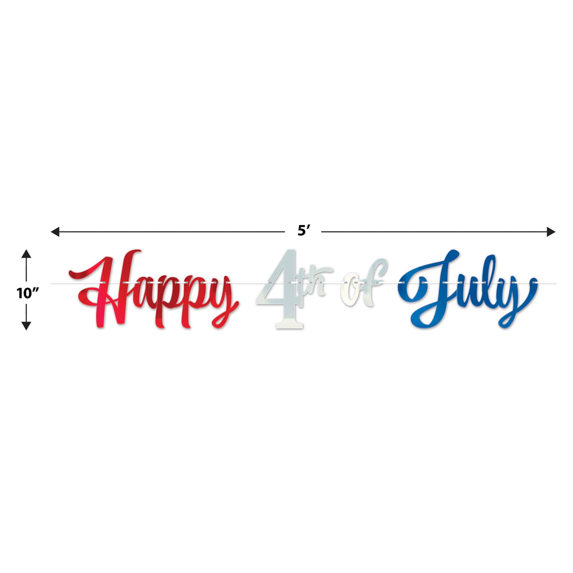 Beistle 5ft. Happy 4th Of July Foil Streamer